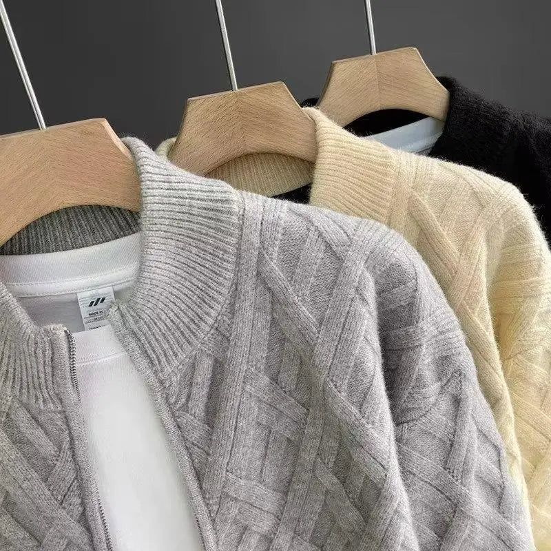 Marco Diamond Knit Zip Cardigan