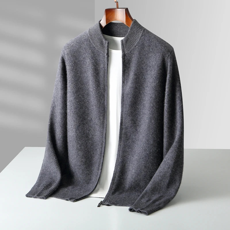 Gray sweater on a mannequin against a neutral background