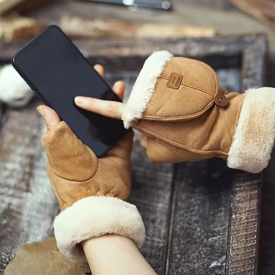 Giulia Suede Windproof Mittens