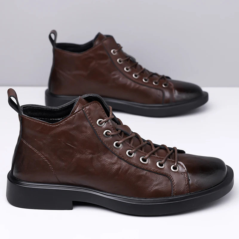 Lorenzo Full Grain Leather Lace Boots