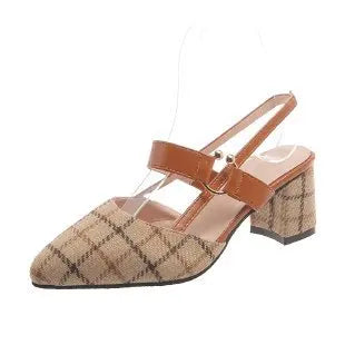 Isabella Plaid Slingback Pumps&nbsp