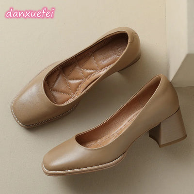 Dexie Square Toe Slip-on Sandals - Women's Heel Slip-Ons