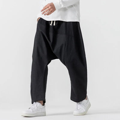 Riku Cotton-Linen Baggy Pants – Men’s Wide Leg Streetwear