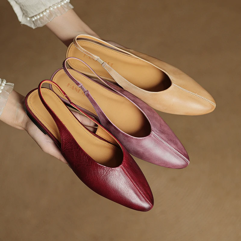 Alessia Genuine Leather Slingback Flats