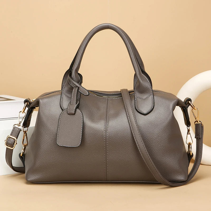 Mia Soft Leather Shoulder Bag