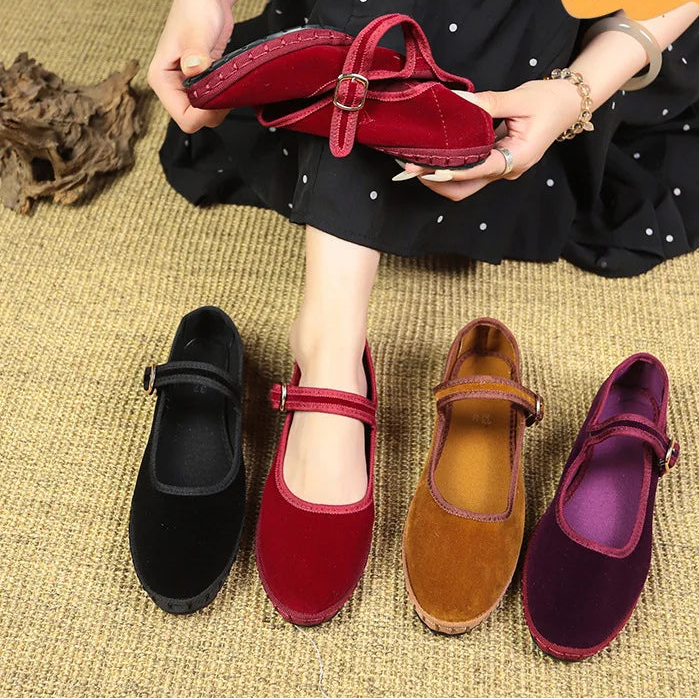Mary Jane Velvet Flat