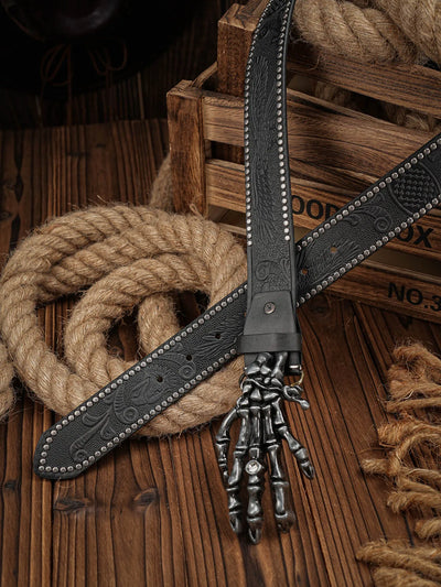 Dead Hand Western Engraved Belt