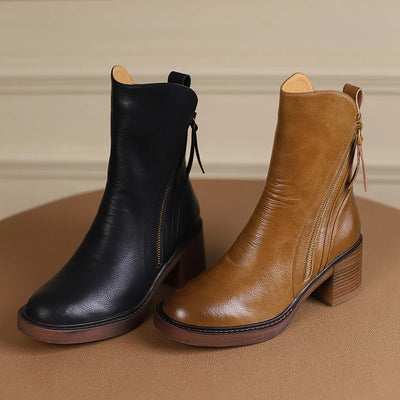 Clara Leather Ankle Boots