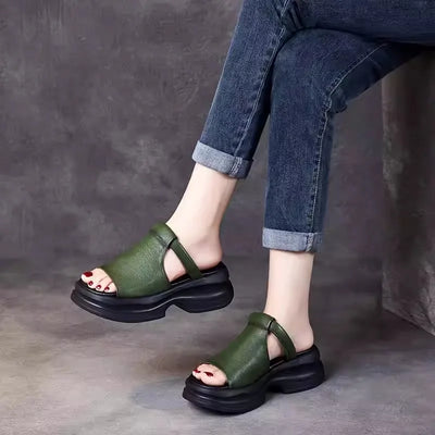 Emma Leather Orthopedic Sandals – Women’s Cushioned Rubber Sole