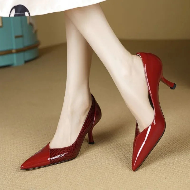 Isabella Snake-Embossed Heel
