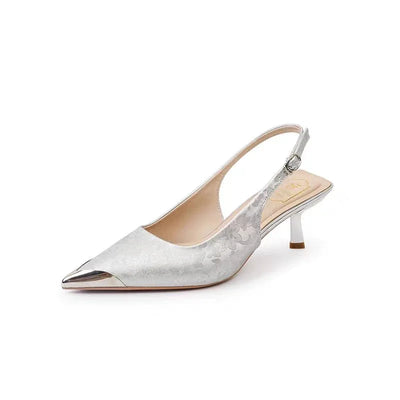 Celeste Satin Pearl Heels