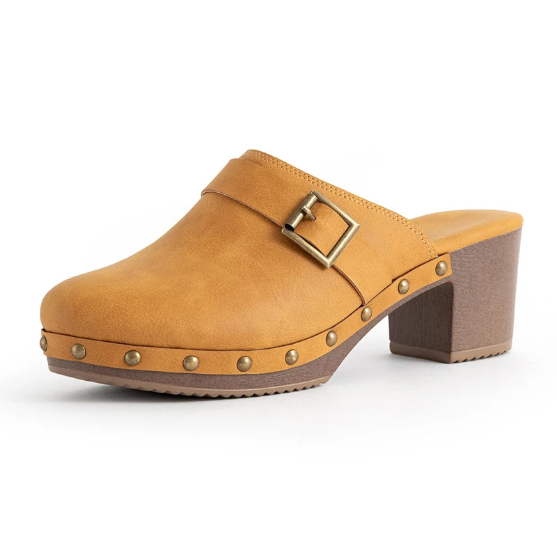 The Marlow Clog — Block Heel Mule