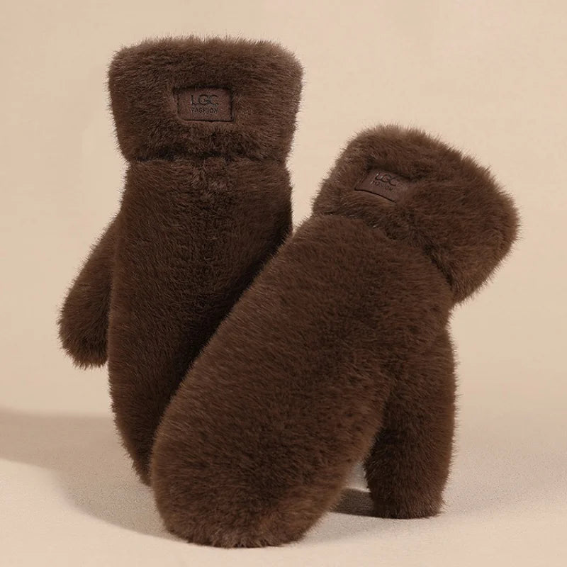 Cashmere Fur Mittens