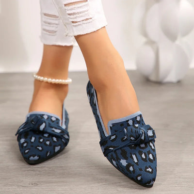 Giulia Orthopedic Bow Loafers – Knitted Slip-On Flats