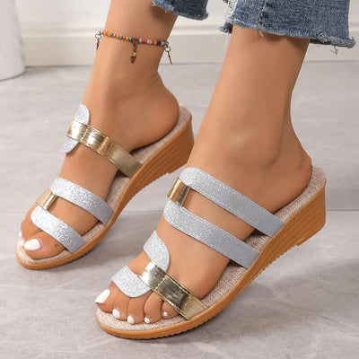 Isla Woven Slide Sandals – Women’s Thick Sole Arch Support Shoes