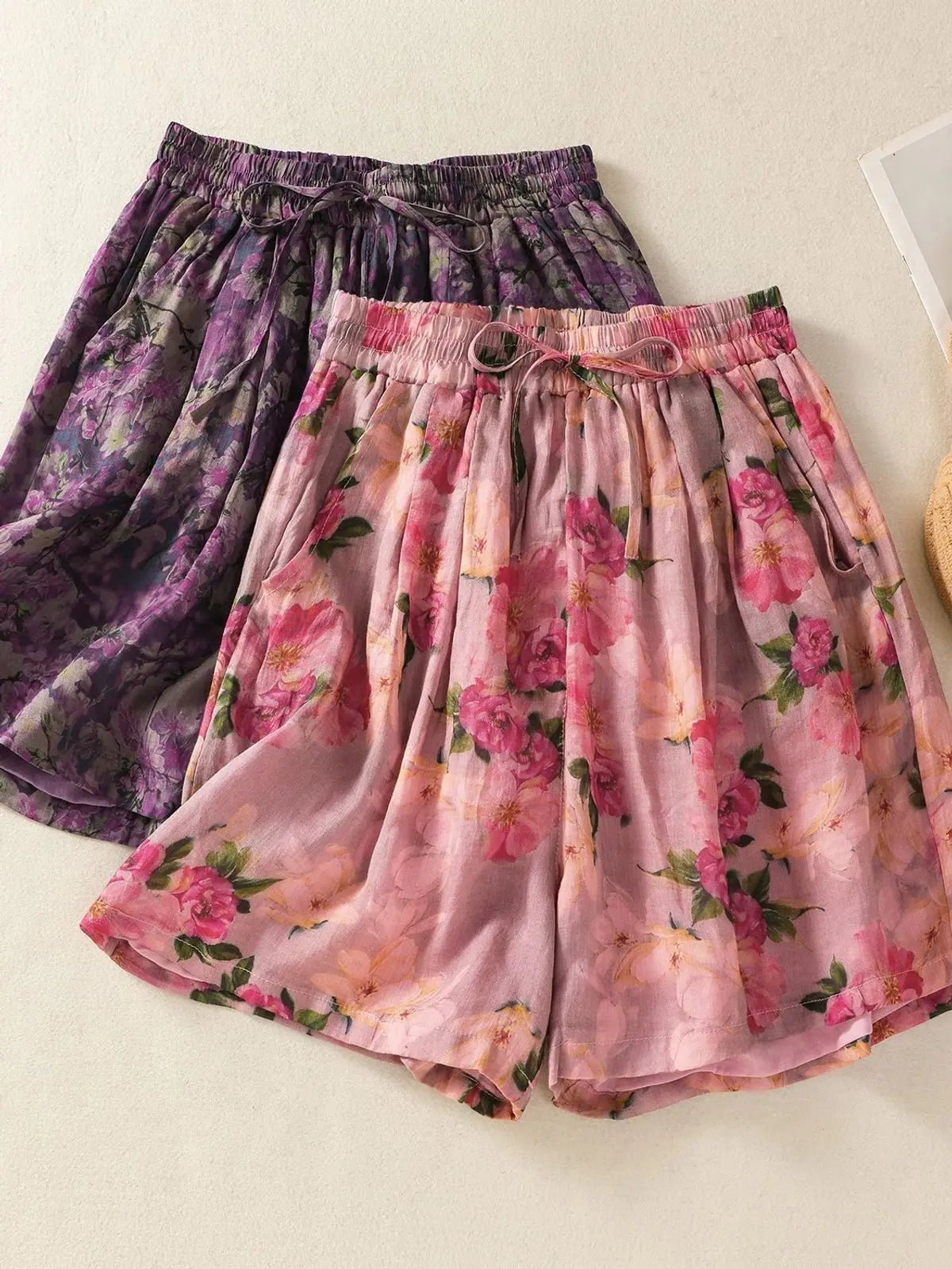 Camille Floral Linen Shorts