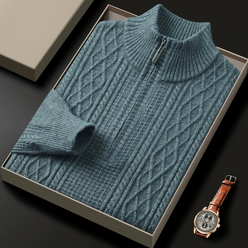 Matteo Merino Wool Half-Zip Sweater
