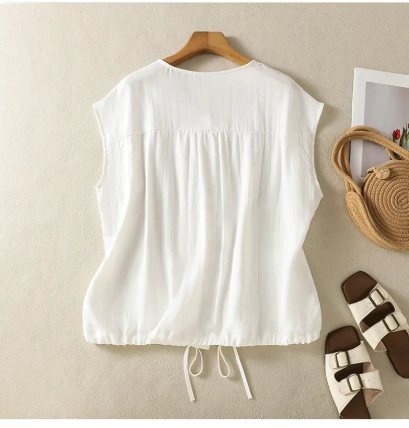 Willow Linen Sleeveless Blouse