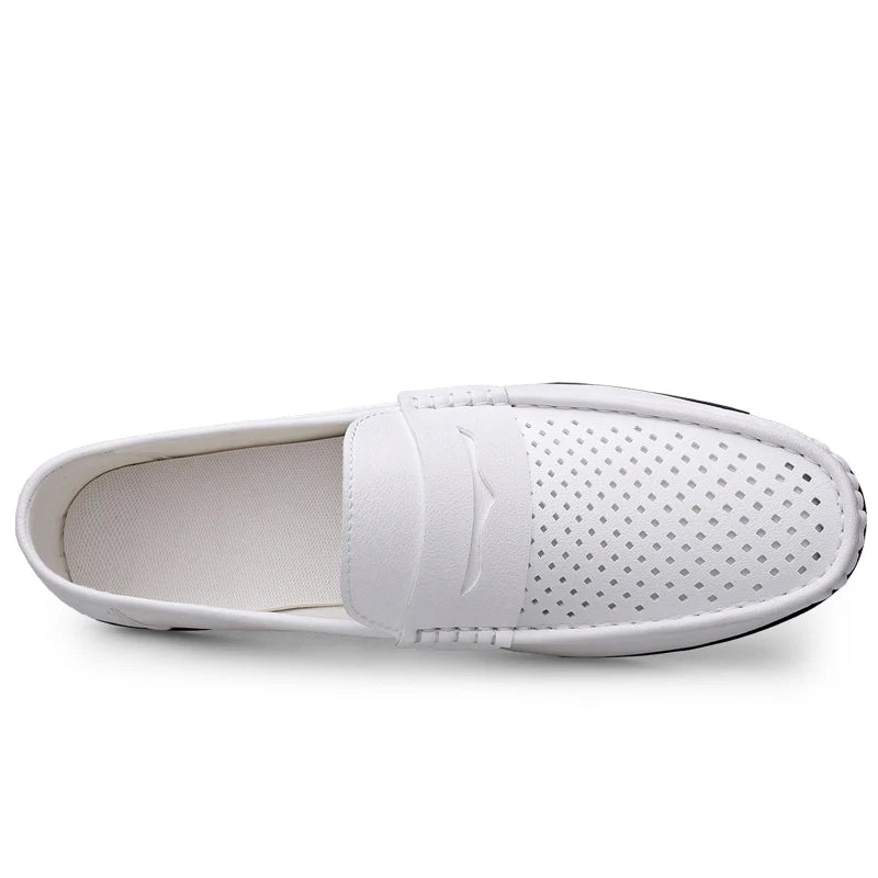 Luca Italian Leather Loafers- Men's Breathable Slip-On for Daily Wear