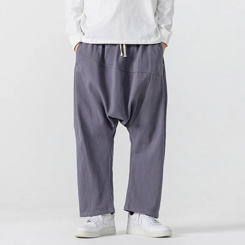 Riku Cotton-Linen Baggy Pants – Men’s Wide Leg Streetwear