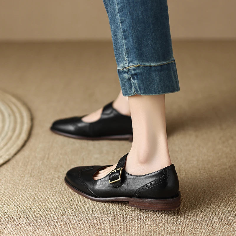 Francesca Genuine Leather Mary Janes
