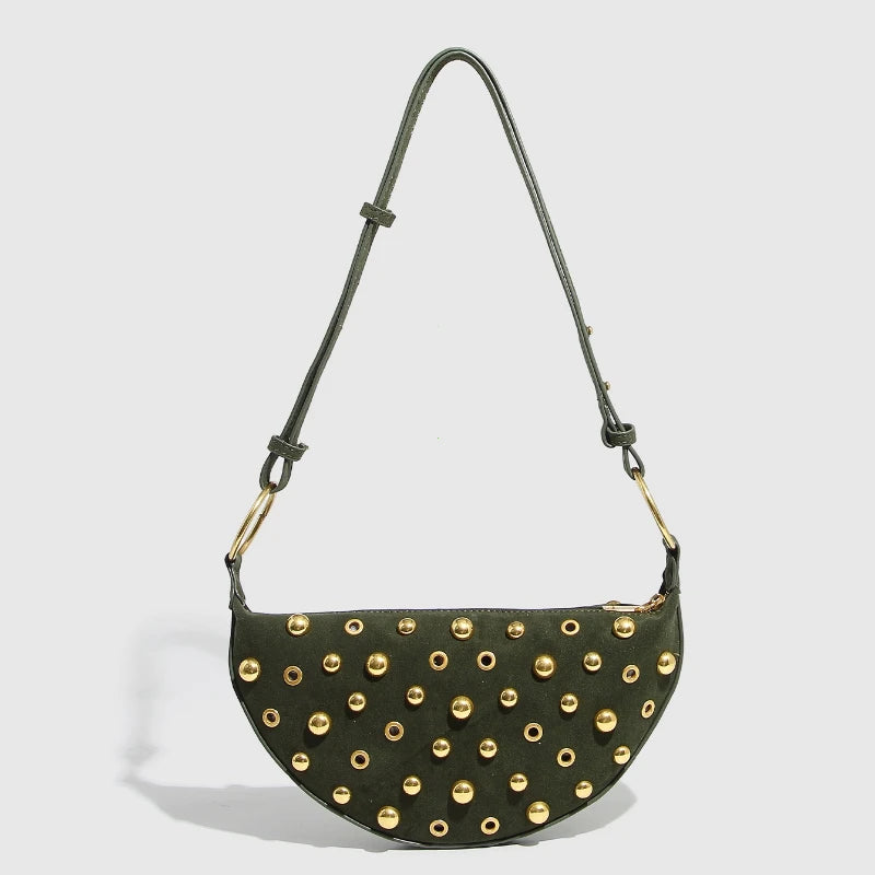 Valentina Stud Crescent Bag