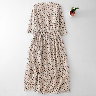 Rumi Dot Cotton-Blend Long Dress - Women's Breathable and Loose Fit