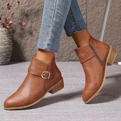 Elena Low Heel  Ankle Boots