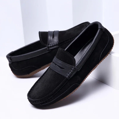 Matteo Leather Slip-On Loafers – Men’s Casual Driving Shoes