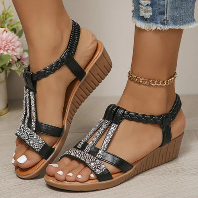 Mara Bloom Wedge Sandals