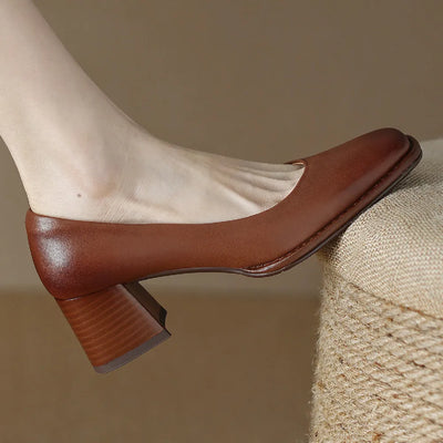 Dexie Square Toe Slip-on Sandals - Women's Heel Slip-Ons