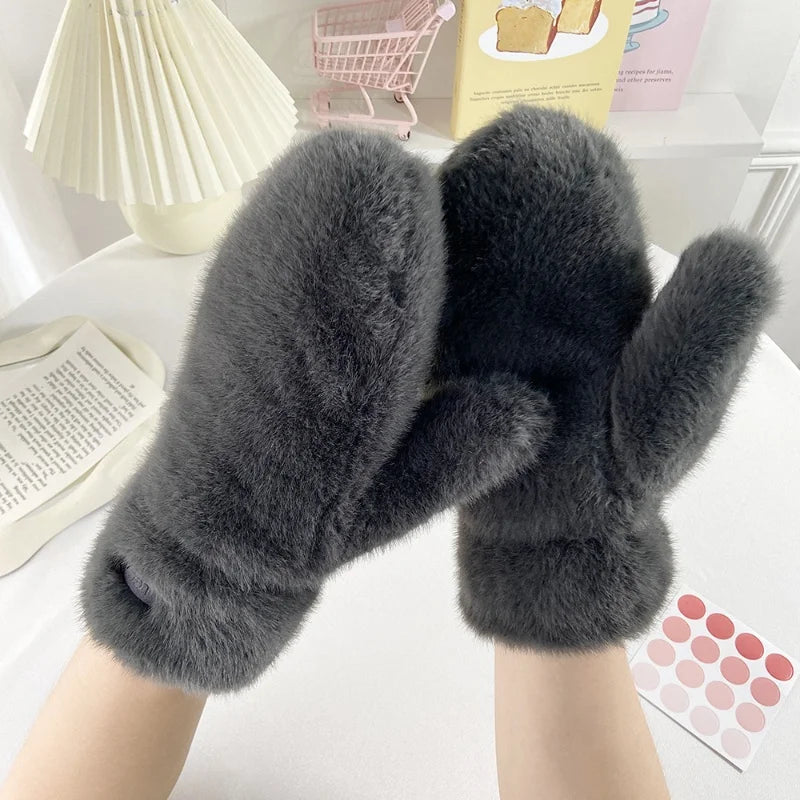 Cashmere Fur Mittens