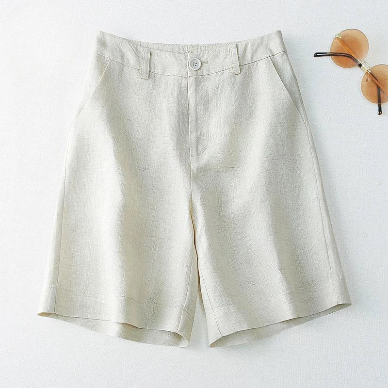 Lisa High Waist Linen Shorts