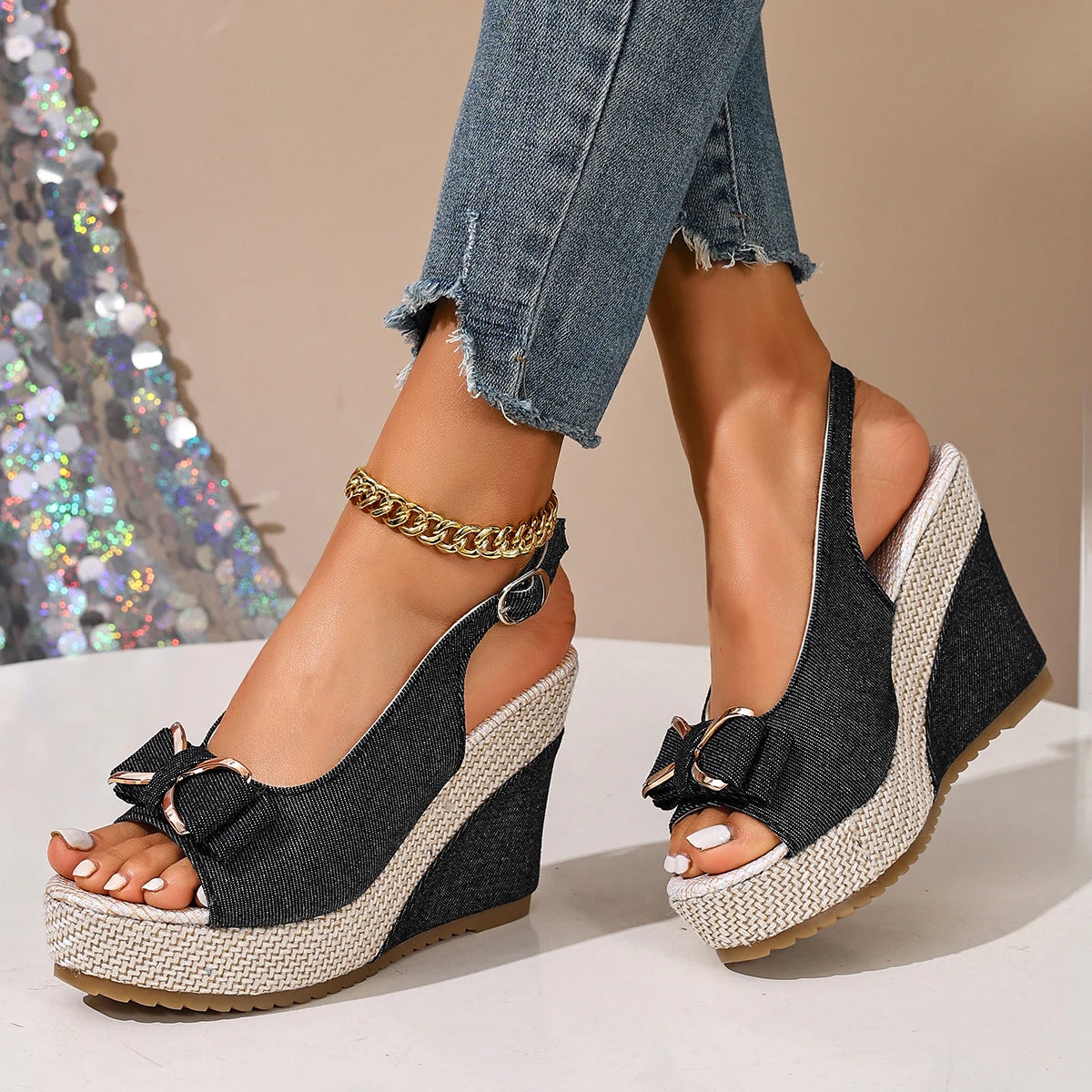 Sienna Denim Wedge