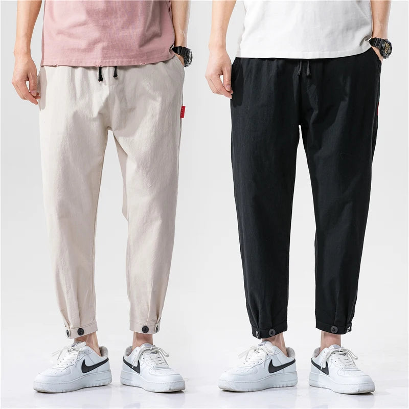 Leo Cotton Linen Slim Pants – Men’s Tapered Summer Fit