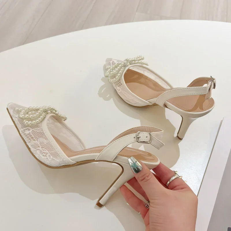 Eilyken Spring Butterfly-knot Pointed Toe Women Pumps Elegant High Heels Slingbacks Buckle Strap Shoes Zapatos De Mujer