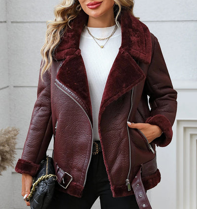 Bianca Shearling Moto Jacket