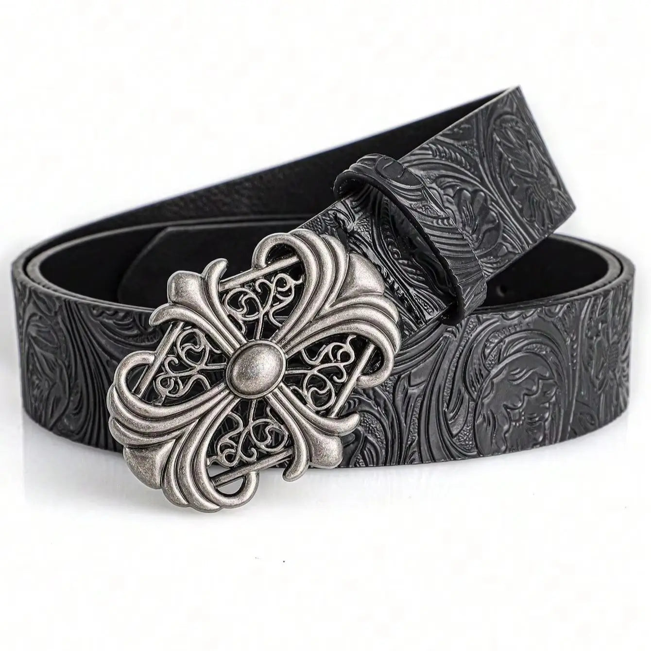 Ezra Engraved PU Leather Belt