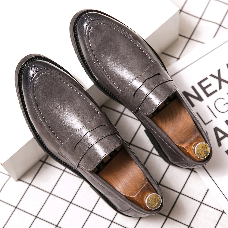 The Orwell Black Leather Loafers