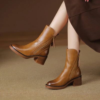 Clara Leather Ankle Boots