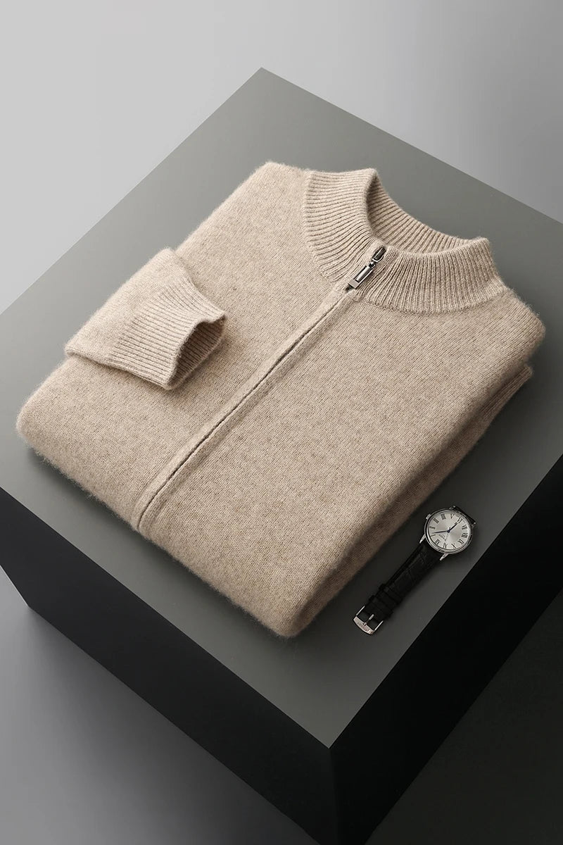 Lorenzo Cashmere Blend Zip Cardigan