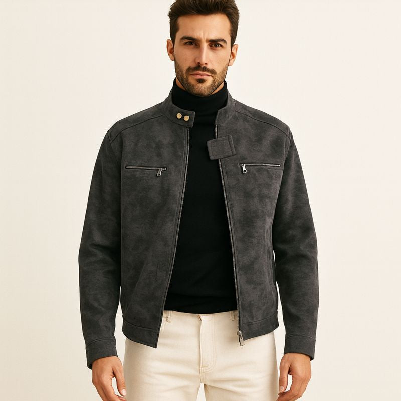 Marco Retro Leather Biker Jacket