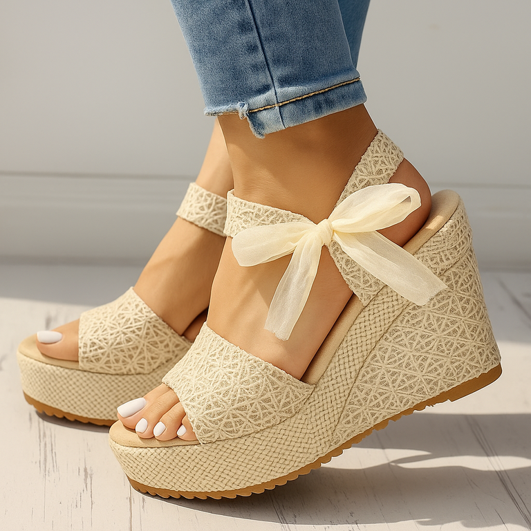 Siena Lace-Up Wedge Sandals – Platform Summer Heels