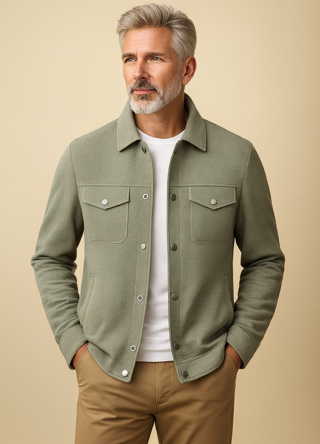 Men’s British-style woven cotton jacket