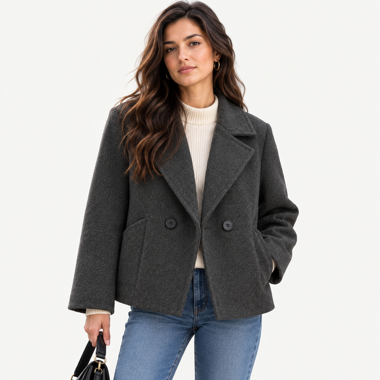 The Elara Short Wool Coat