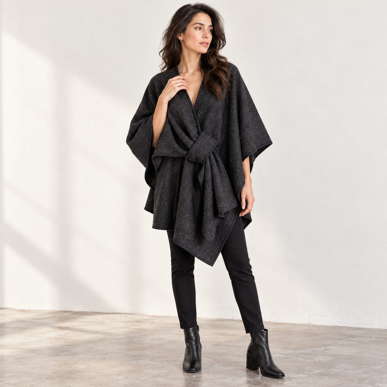 The Elara Cashmere Cape Shawl
