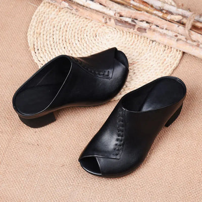 Ella Leather Slide Sandals