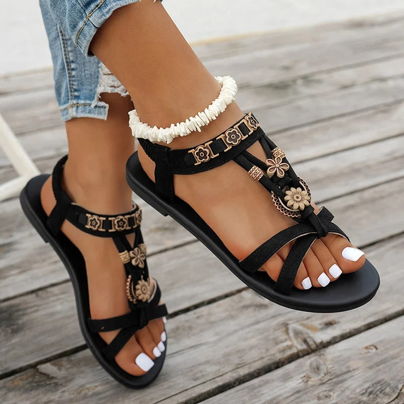 Giulia Beaded Slingback Sandals – Cushioned Footbed Slip-On